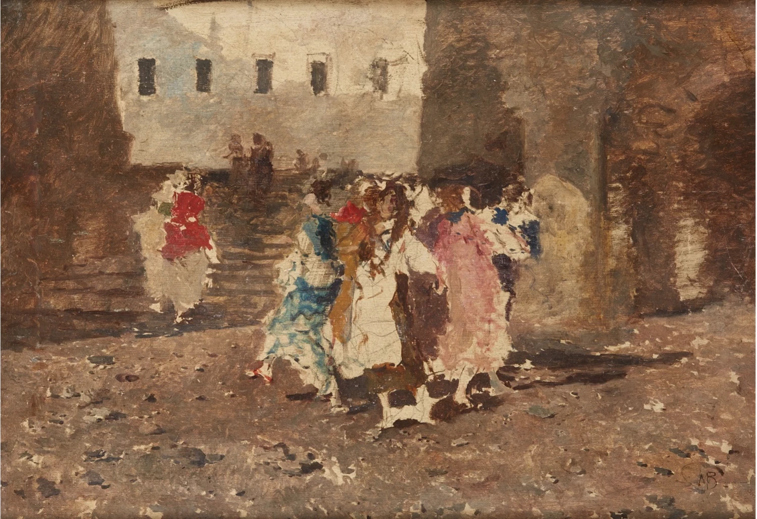 Gruppo vicino a dei gradini